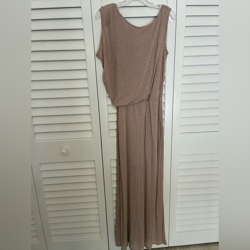 Long Draped Jersey Resortwear Maxi Dress